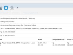 Ada Apa, Pemenang Tender Proyek Pengaman Pantai Penyak adalah PT Dollar, Yang Berkontrak PT Cimendang ???