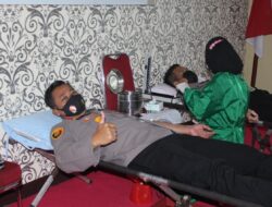Polres Bateng Bagikan 43 Kantong Darah Kepada PMI