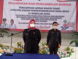 Wabup Debby Lantik PAW Anggota BPD Sebelas Desa
