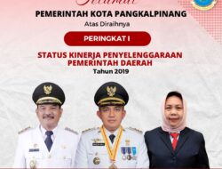 Pemkot Pangkalpinang Raih Peringkat Satu Status Kinerja Penyelenggaraan Pemerintah Daerah se Babel