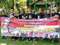 Forum Komunitas Pemuda Desa Tobat Ucapkan Hari Sumpah Pemuda dan Rayakan Harla Ke – 54 Ganjar Pranowo
