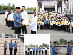 Bupati dan Wakil Bupati Ketapang Serahkan SK PPPK pada Apel Gabungan ASN di Pemkab Ketapang