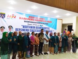 20 Srikandi Wartawati Berkebaya Kota Depok Tampil Cantik Nan Menawan Di HPN Kota Depok 2025 