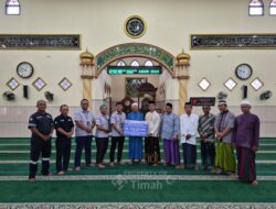 PT TIMAH Bantu Tingkatkan Fasilitas Masjid Agung Darussalam Manggar, Jamaah Makin Nyaman Beribadah